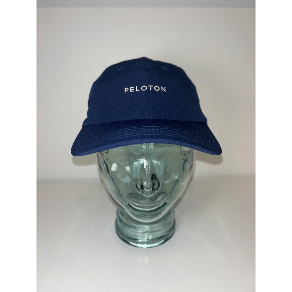 Peloton Performance Baseball Cap Navy Blue Adjustable Laser Cut Vent Hat